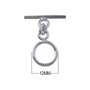 925 Sterling Silver toggle clasp with smooth round ring and straight bar, wholesale jewelry findings India