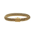 Sterling silver 18K gold plated woven bracelet with push clasp handcrafted in Bali.