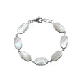 Silver Bracelet With Mother Of Pearl And Lobster Lock In 925 Sterling Silver For Wholesale