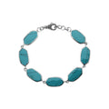 Silver Bracelet With Turquoise Shell And Lobster Lock In 925 Sterling Silver For Wholesale