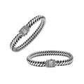 Silver Curb Chain Bracelet With Textured Push Clasp In 925 Sterling Silver For Wholesale