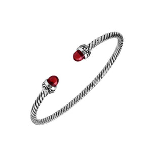 Silver Bangle With Garnet Quartz In 925 Sterling Silver For Wholesale