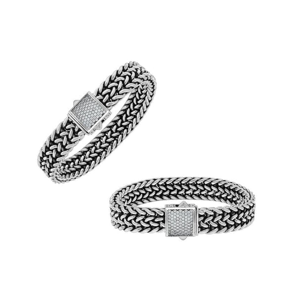 AB-1243-CZW-8" Sterling Silver Bracelet With White Cubic Zirconia Jewelry Bali Designs Inc 