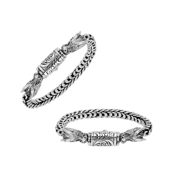 AB-1248-S-7.5" Sterling Silver Bracelet With Plain Silver Jewelry Bali Designs Inc 