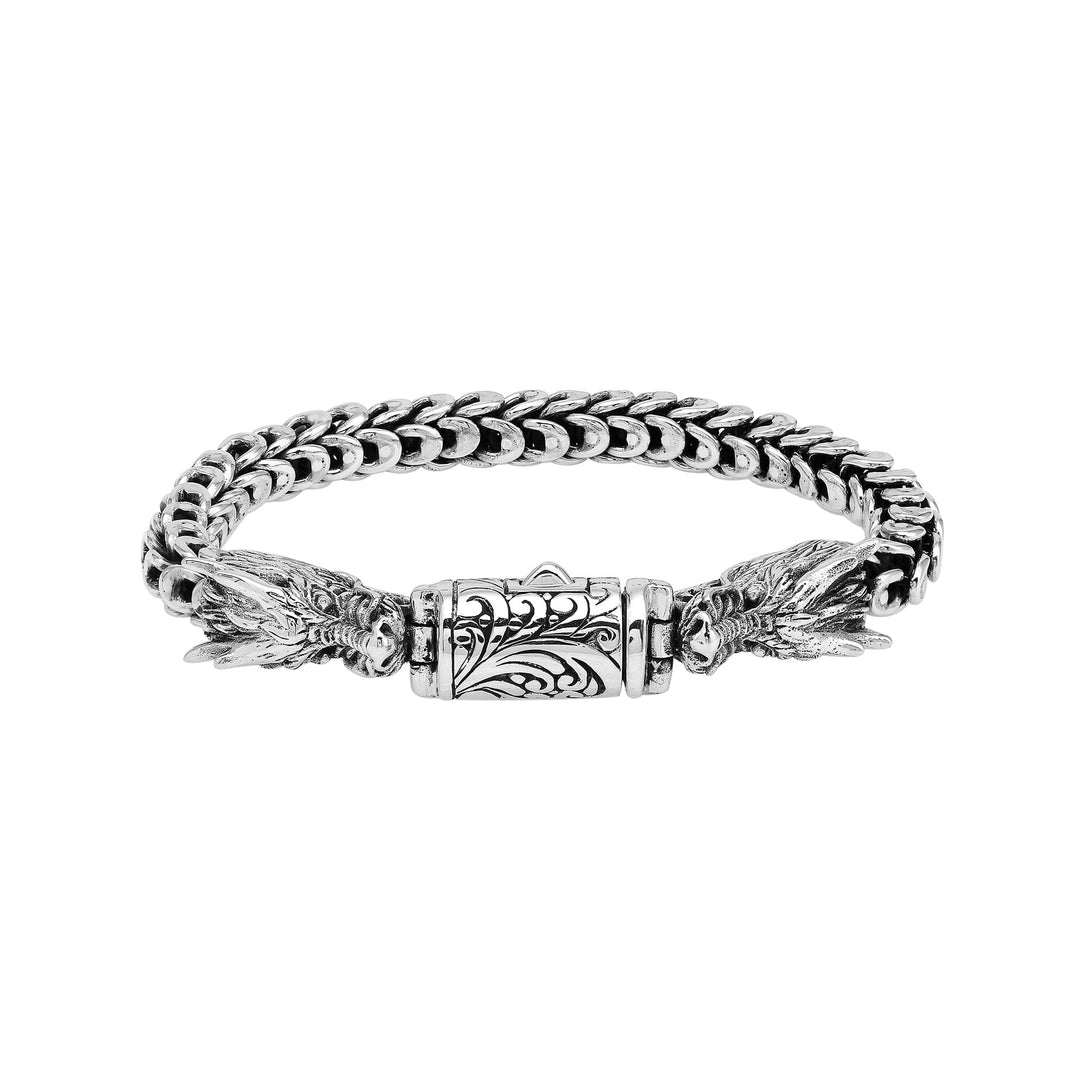 AB-1248-S-8" Sterling Silver Bracelet With Plain Silver Jewelry Bali Designs Inc 