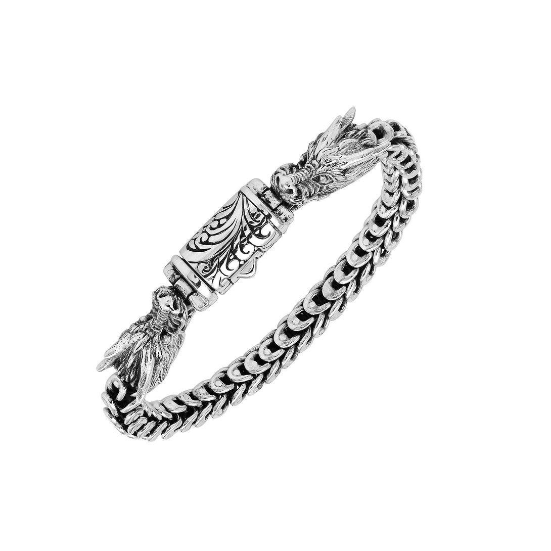 AB-1248-S-8" Sterling Silver Bracelet With Plain Silver Jewelry Bali Designs Inc 