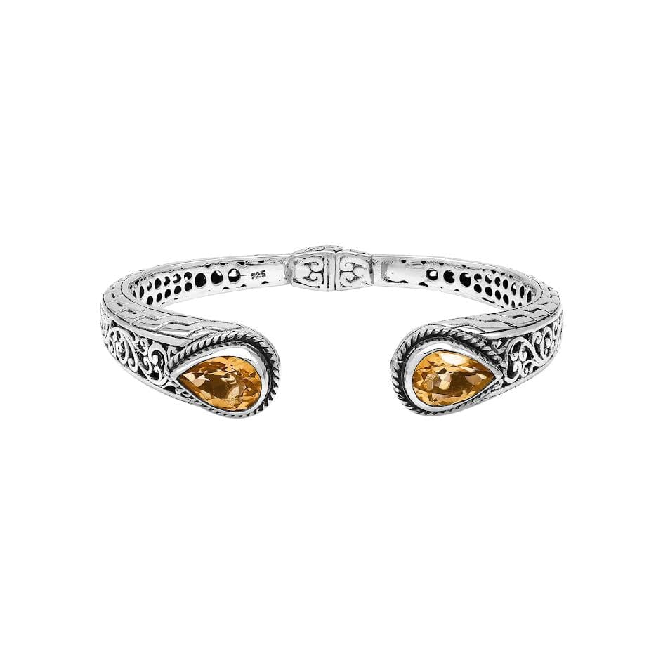 AB-1260-CT Sterling Silver Bangle With Citrine Q. Jewelry Bali Designs Inc 