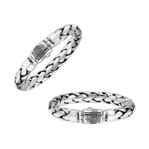 Wholesale sterling silver heavy chain bracelet featuring an 8×12 mm bold link structure, polished finish, and secure push-clasp closure designed for reliable bulk supply.