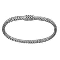 Wholesale sterling silver woven chain bracelet with antique polished finish handcrafted in Bali
