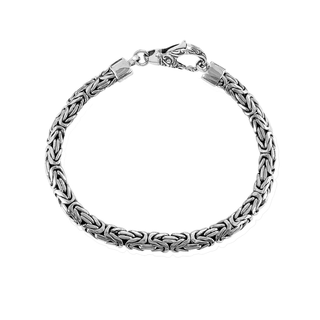 AB-6276-S-7" Sterling Silver Bali Hand Crafted Chain Bracelet With Lobster Jewelry Bali Designs Inc 