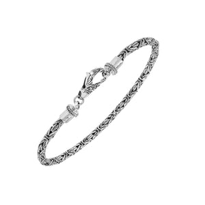 Wholesale sterling silver bracelet with Balinese woven wheat-link chain and lobster clasp handcrafted in Bali.