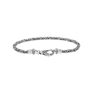 Wholesale sterling silver bracelet with Balinese woven wheat-link chain and lobster clasp handcrafted in Bali.