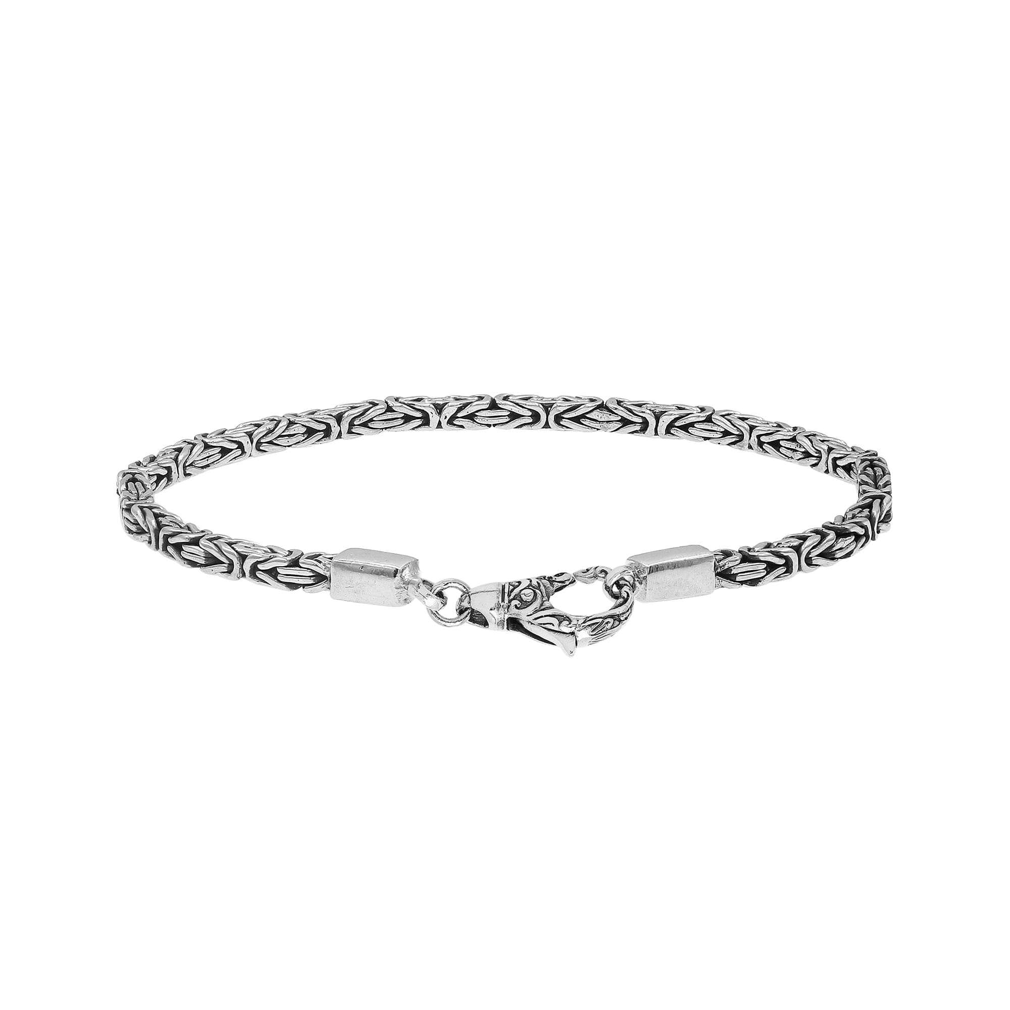 Wholesale sterling silver bracelet with Balinese woven wheat-link chain and lobster clasp handcrafted in Bali.