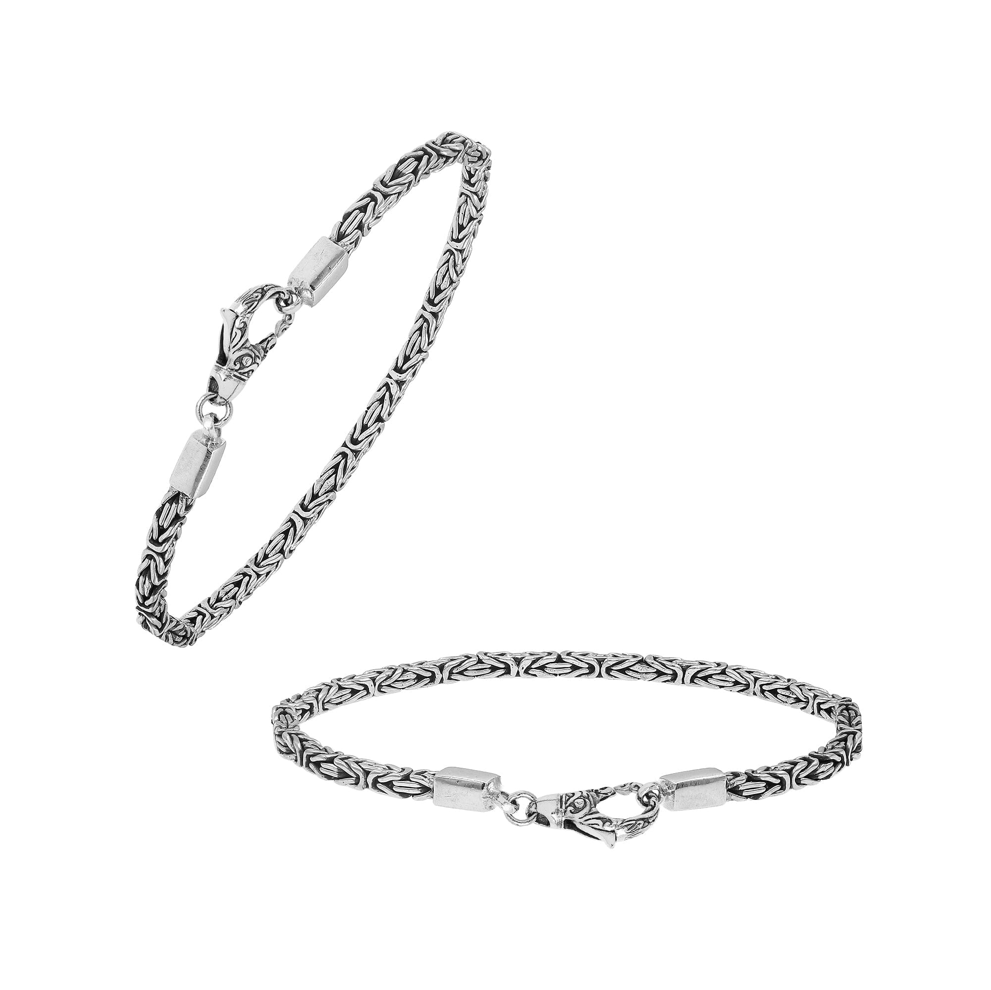 Wholesale sterling silver bracelet with Balinese woven wheat-link chain and lobster clasp handcrafted in Bali.