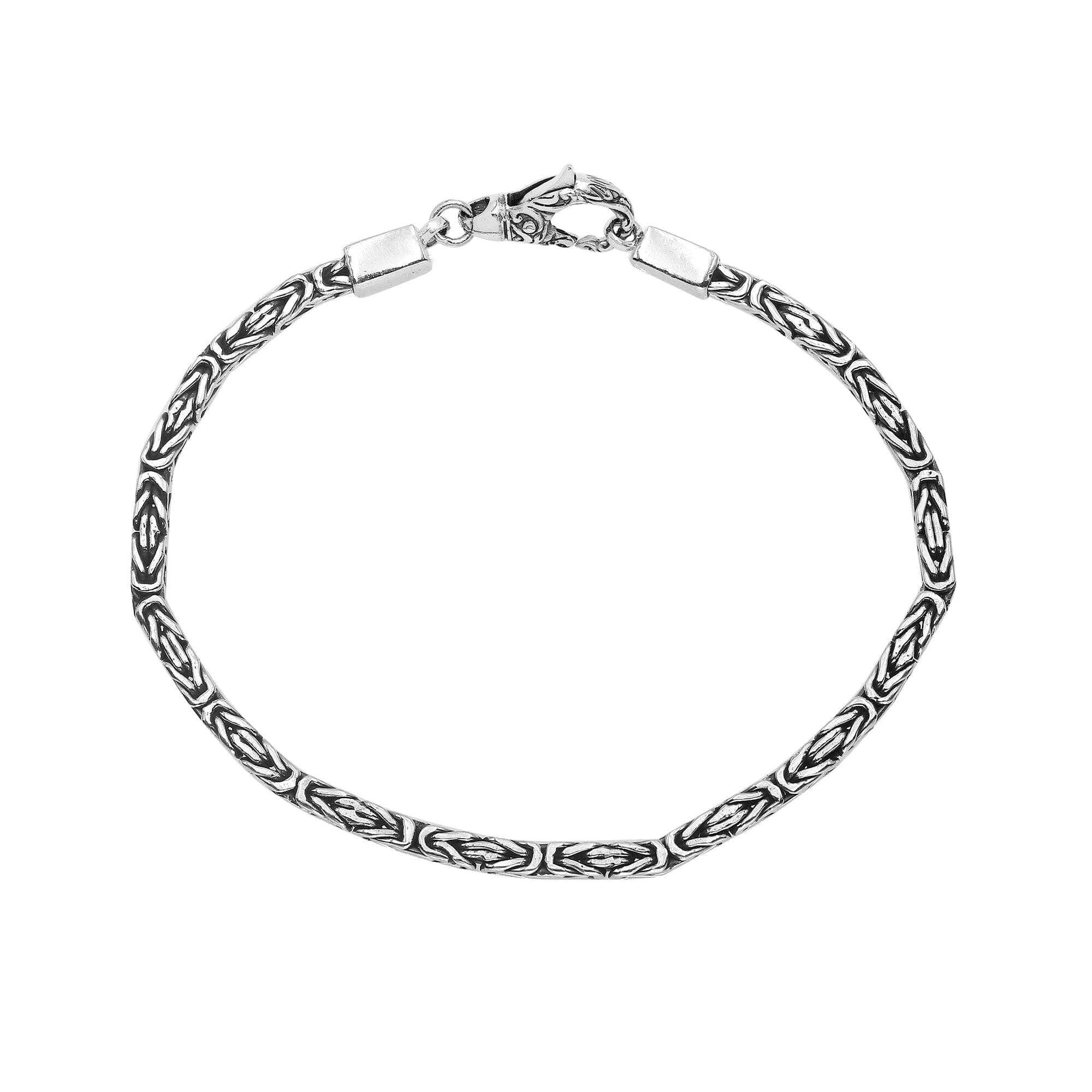 Wholesale sterling silver bracelet with Balinese woven wheat-link chain and lobster clasp handcrafted in Bali.