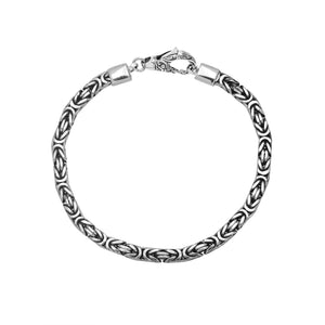 Wholesale sterling silver Byzantine chain bracelet with lobster clasp handcrafted in Bali