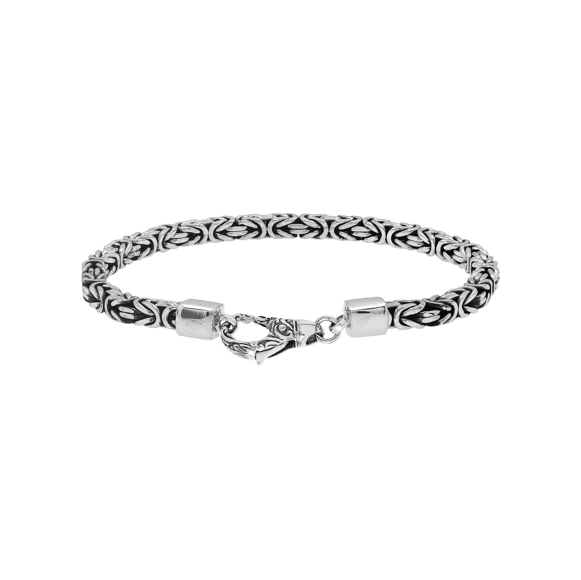 Wholesale sterling silver Byzantine chain bracelet with lobster clasp handcrafted in Bali