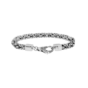 Wholesale sterling silver 5mm Byzantine chain bracelet with lobster clasp handcrafted in Bali