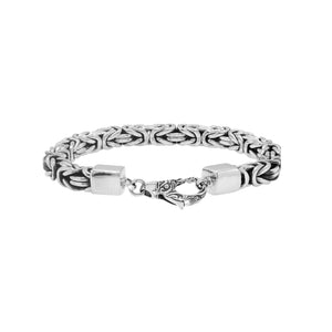 Wholesale sterling silver 6mm Byzantine chain bracelet with lobster clasp handcrafted in Bali