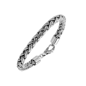 Sterling Silver Bali Handcrafted Braided Wheat Chain Bracelet With Lobster Clasp