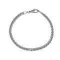Sterling silver braided chain bracelet with polished finish and lobster clasp