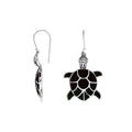 Sterling silver black shell turtle earrings with ocean-inspired design for wholesale jewelry buyers