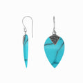 “Wholesale sterling silver drop earrings with Turquoise Shell , handcrafted Bali jewelry with oxidized beadwork for bulk orders”