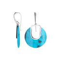 Turquoise Shell Sterling Silver Round Drop Earwire Earrings