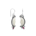Wholesale Sterling Silver Bone Face & Ruby Quartz Half Moon Earrings
