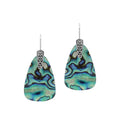 Sterling Silver Earrings With Abalone Shell Trapezoid Design