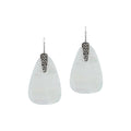 Sterling Silver Earrings With Mother Of Pearl Trapezoid Design