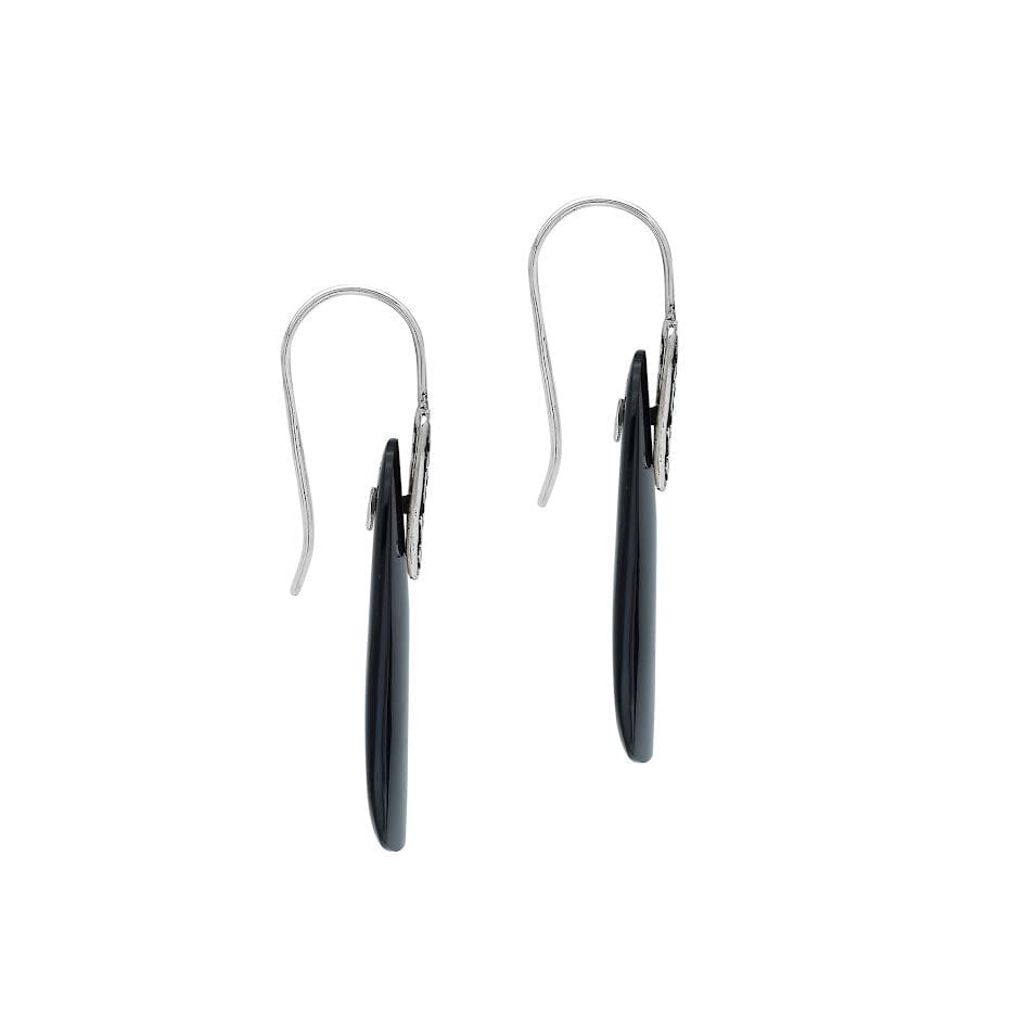 AE-1205-SHB Sterling Silver Earring With Black Shell Jewelry Bali Designs Inc 
