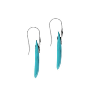 Sterling Silver Earrings With Turquoise Shell Trapezoid Design