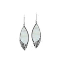 Sterling Silver Earrings With Mother Of Pearl Marquise Design