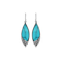 Sterling Silver Earrings With Turquoise Shell Marquise Design