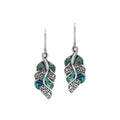 Sterling Silver Leaf Earrings With Abalone Shell And Filigree
