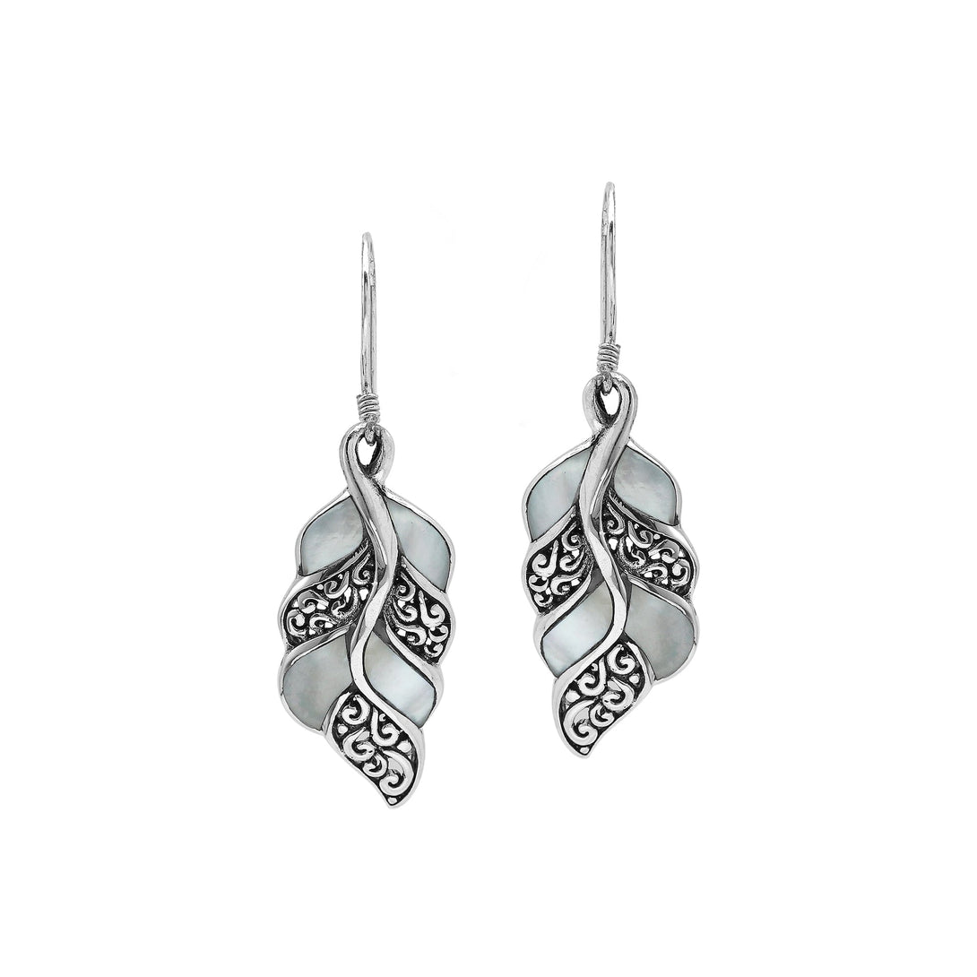 AE-1207-MOP Sterling Silver Earring With Mother Of Pearl Jewelry Bali Designs Inc 