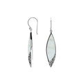 Mother Of Pearl Long Marquise Silver Earrings For Wholesale