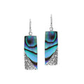Abalone Shell Tapered Rectangle Silver Earrings For Wholesale