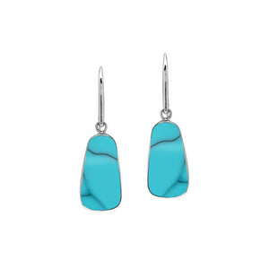 Sterling silver Turquoise Shell dangle earrings handcrafted in Bali