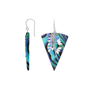 Sterling silver Abalone Shell dangle earrings handcrafted in Bali