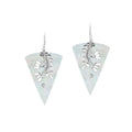 Sterling silver Mother Of Pearl dangle earrings handcrafted in Bali