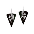 Sterling silver Black Shell dangle earrings handcrafted in Bali