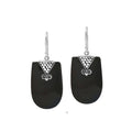 Sterling silver Black Shell dangle earrings with ornate detailing handcrafted in Bali