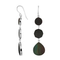 Sterling Silver Black Shell multi shape earrings with Earwire and mirror-polished finish for wholesale jewelry collections.