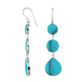 Sterling Silver Turquoise Shell multi shape earrings with Earwire and polished mirror finish for wholesale jewelry collections.