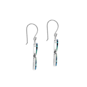 Sterling Silver Abalone Shell Half Moon Tapered Drop Designer Earrings Wholesale