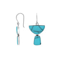 Sterling Silver Turquoise Shell Half Moon Tapered Drop Structured Designer Earrings Wholesale