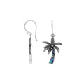 Wholesale Sterling Silver Palm Tree Earrings With Abalone Shell Inlay