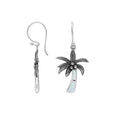 Wholesale Sterling Silver Palm Tree Earrings With Mother Of Pearl Inlay